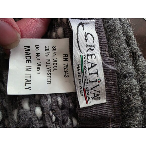 Creativa Womens Grey Wool Cloche Hat With Bow Made In Italy - Picture 4 of 4